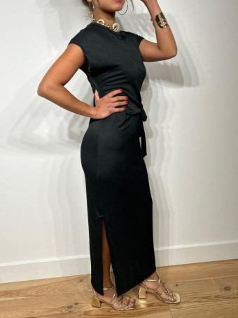 Vestido Largo Nudo MATTINA Negro HEVE