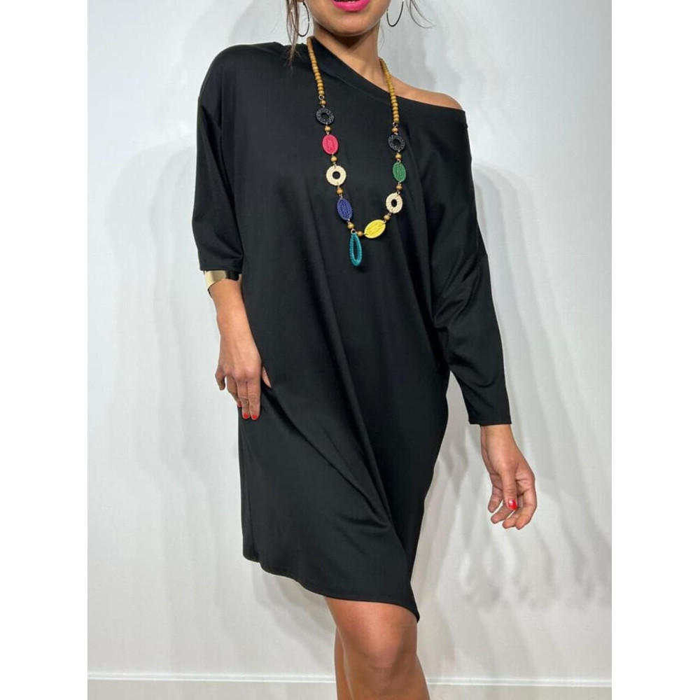 Vestido Largo Nudo MATTINA Negro HEVE