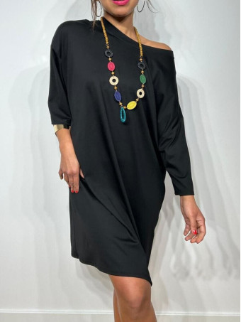 Vestido Largo Nudo MATTINA Negro HEVE