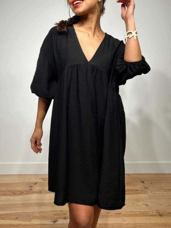 Vestido Corto Oversize KILVAN Negro HEVE