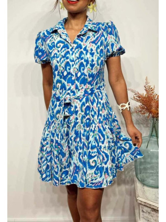 Vestido Camisero Estampado BARELY Azul HEVE