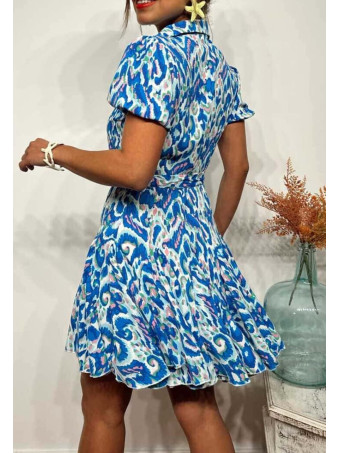 Vestido Camisero Estampado BARELY Azul HEVE