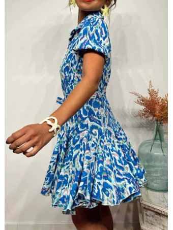 Vestido Camisero Estampado BARELY Azul HEVE
