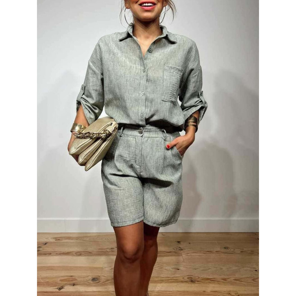 Conjunto Camisa y Bermuda VANERA Verde HEVE