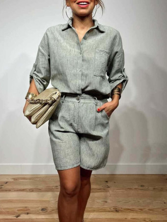 Conjunto Camisa y Bermuda VANERA Verde HEVE