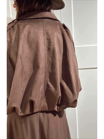 Chaqueta Oversize Efecto Ante DORVAN Marrón