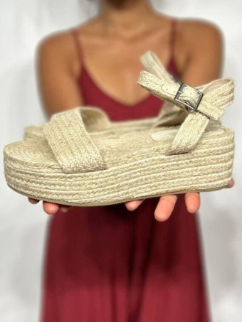 Sandalia Yute Plataforma BYNAZE Beige HEVE