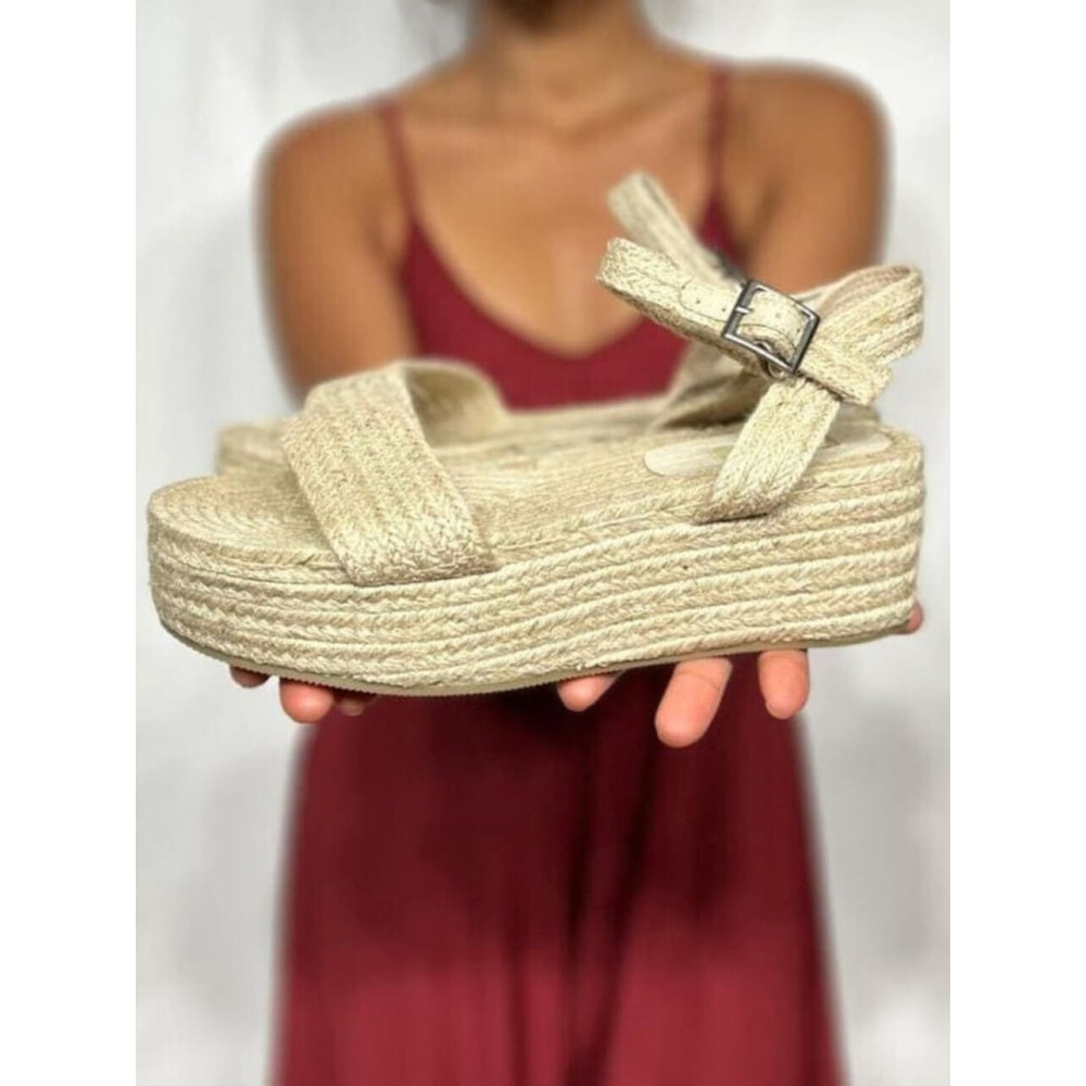 Sandalia Yute Plataforma BYNAZE Beige HEVE