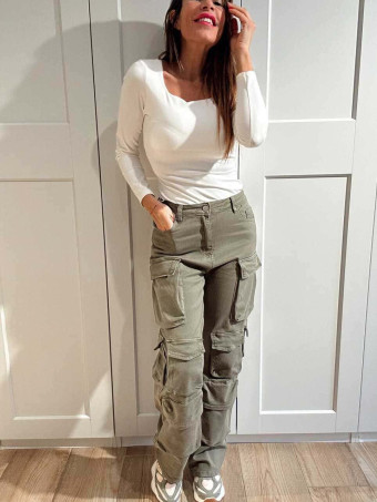 Pantalón Cargo Multi-Bolsillos GARRISON Khaki HEVE