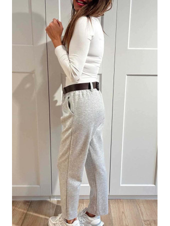 Pantalón Soft Touch Cinturón GERALTY Gris HEVE