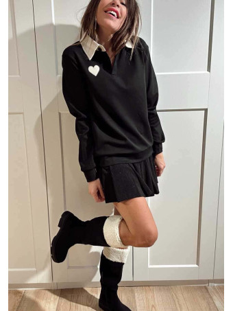 Polo Soft Touch Essential Heart Negro HEVE