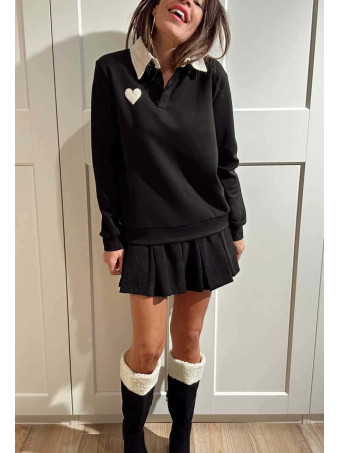 Polo Soft Touch Essential Heart Negro HEVE