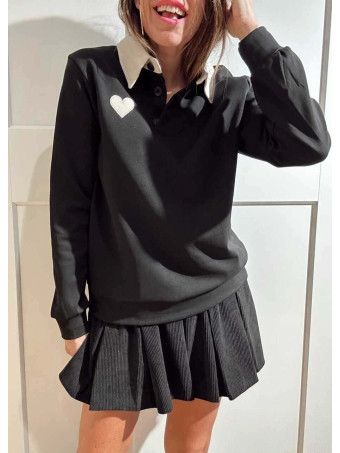 Polo Soft Touch Essential Heart Negro HEVE