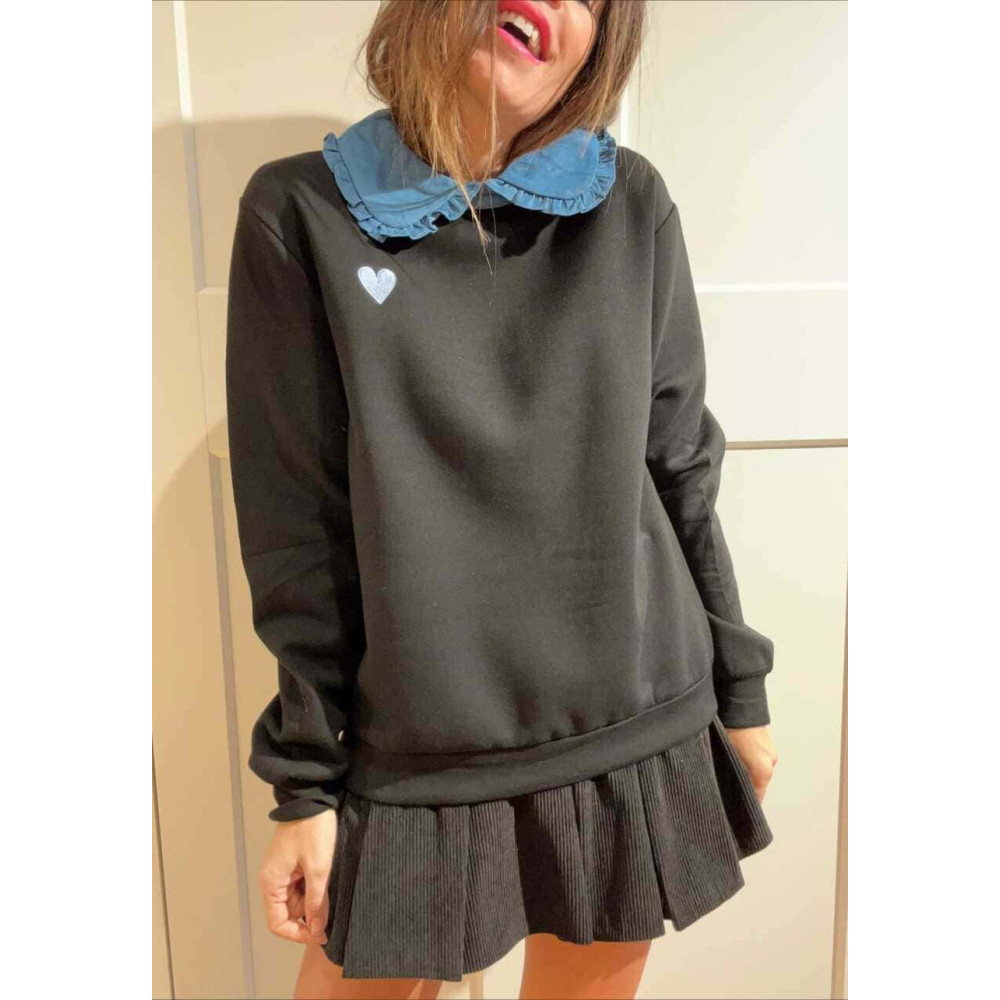 Sudadera Babydoll Soft Touch MOLYN Negro HEVE