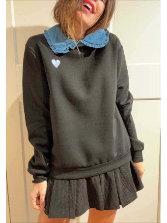 Sudadera Babydoll Soft Touch MOLYN Negro HEVE