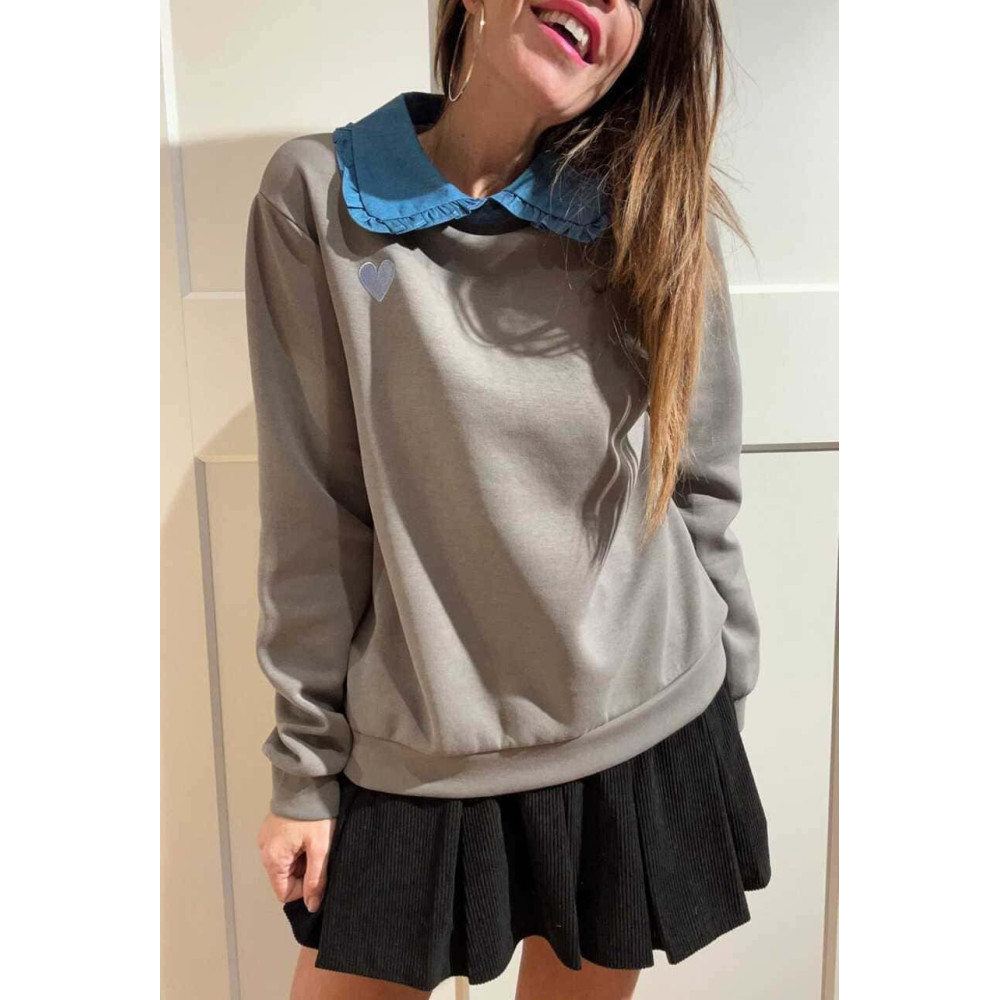 Sudadera Babydoll Soft Touch MOLYN Gris HEVE