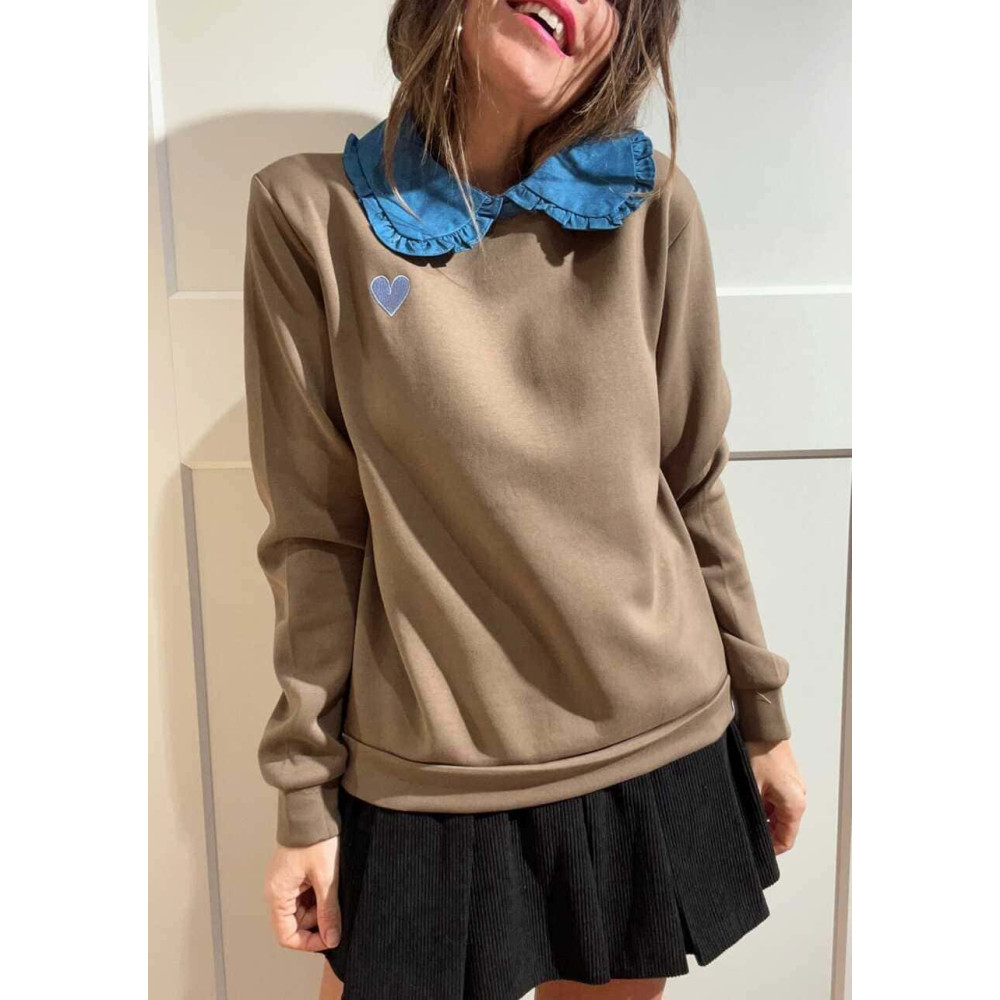 Sudadera Babydoll Soft Touch MOLYN Khaki HEVE