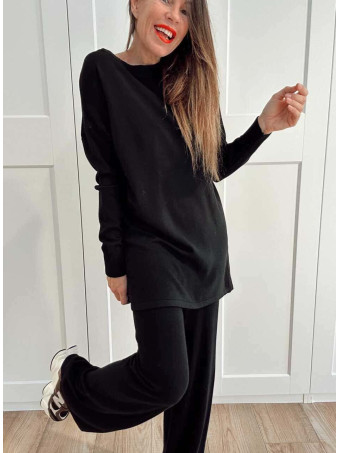 Conjunto Punto Jersey y Pantalón GIULIA Negro HEVE