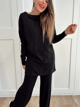 Conjunto Punto Jersey y Pantalón GIULIA Negro HEVE