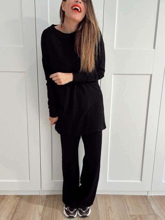 Conjunto Punto Jersey y Pantalón GIULIA Negro HEVE