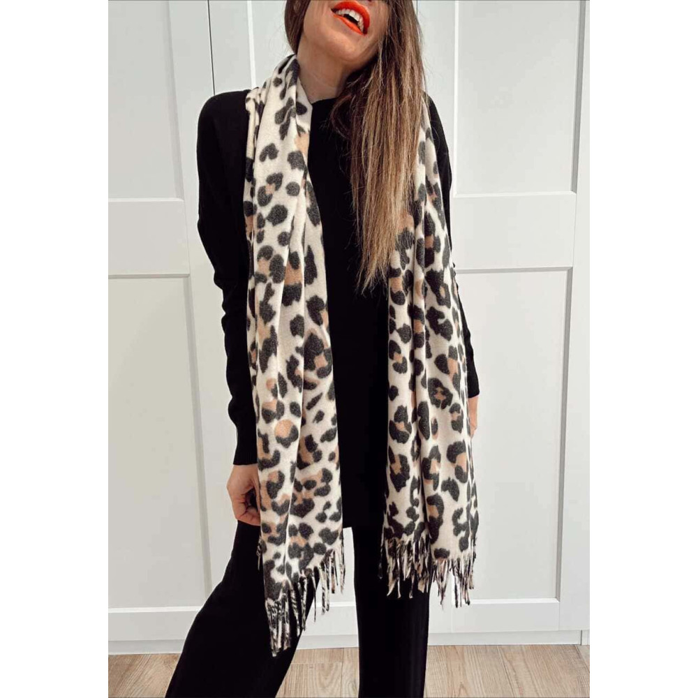 Bufanda Soft Print SHEETA Beige HEVE