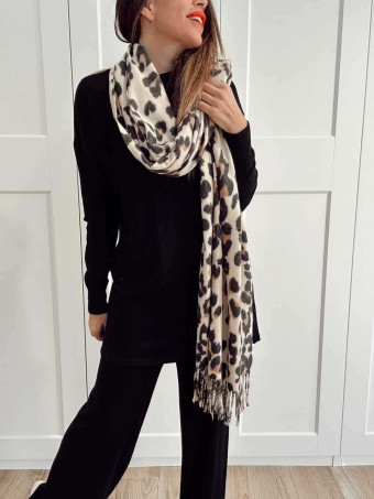 Bufanda Soft Print SHEETA Beige HEVE