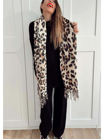 Bufanda Soft Print SHEETA Beige HEVE