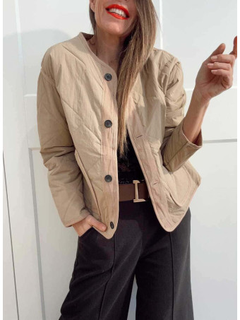 Chaqueta Guateada Ondas TEYANA Beige - heve