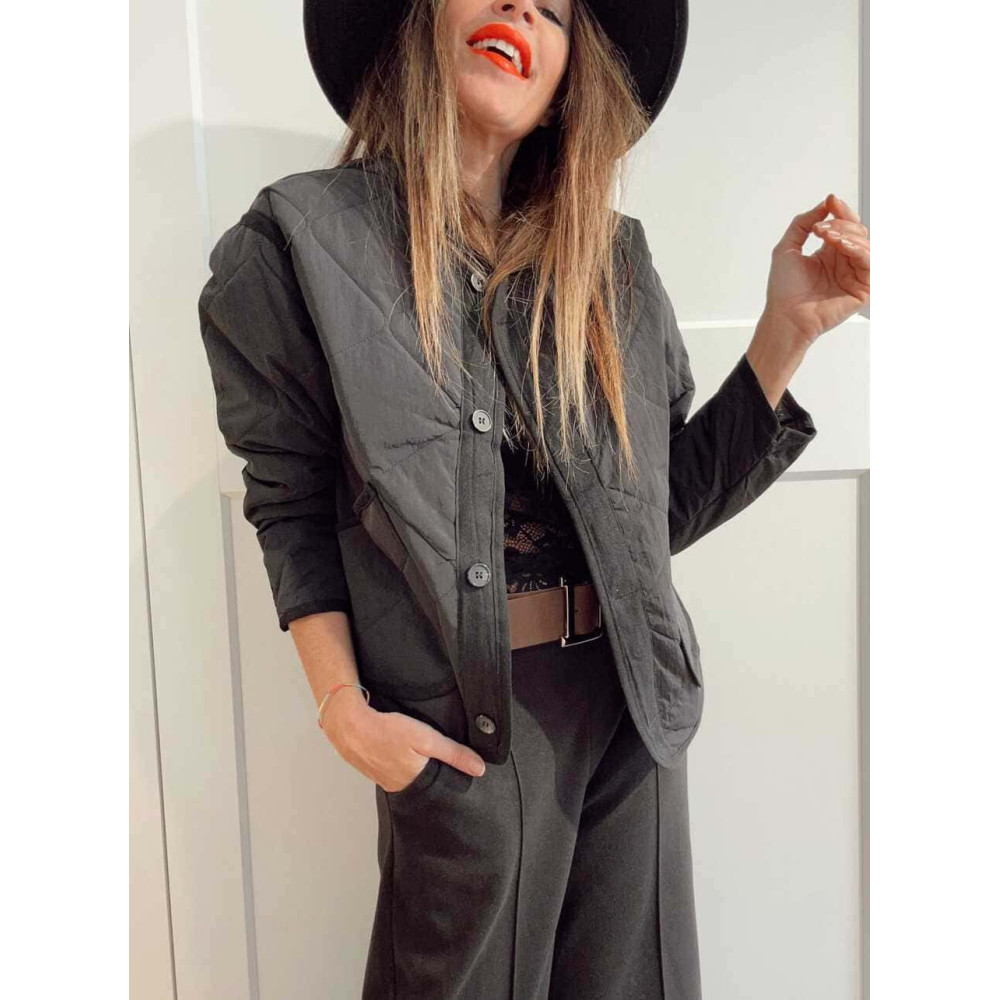 Chaqueta Guateada Ondas TEYANA Negro - heve