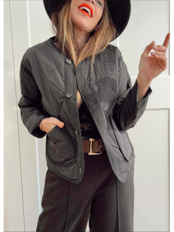 Chaqueta Guateada Ondas TEYANA Negro - heve