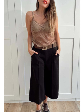 Pantalón Culotte con Cinturón LYMAN Negro HEVE