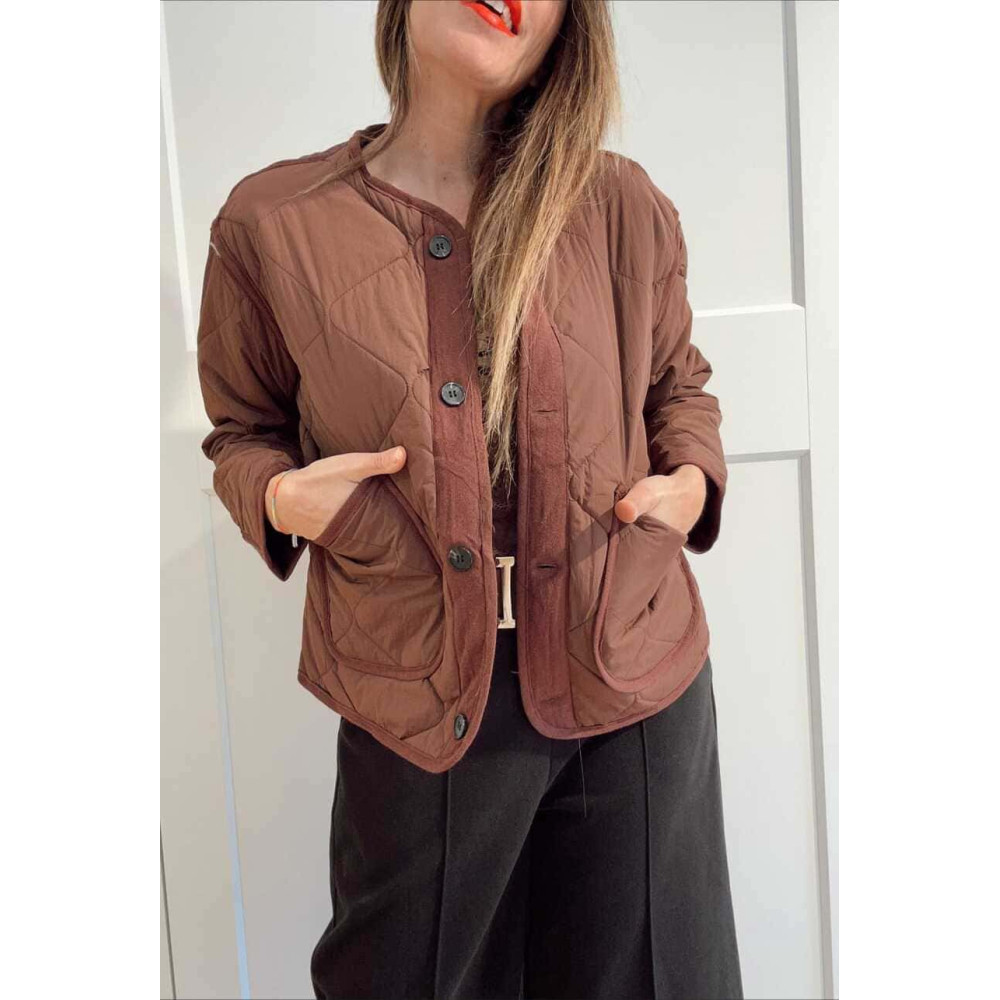 Chaqueta Guateada Ondas TEYANA Marrón HEVE