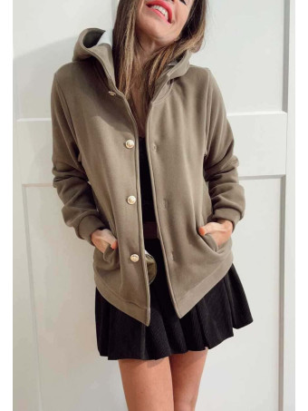 Chaqueta Felpa con Capucha NALVER Khaki HEVE
