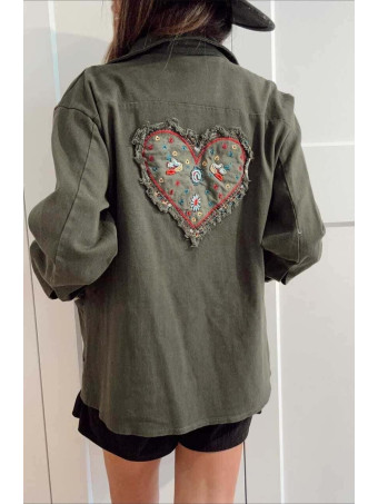 Sobrecamisa Corazón NUALA Verde Militar HEVE