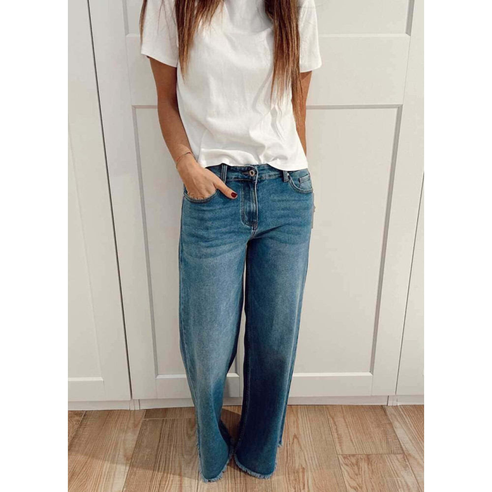 Jeans Wide Leg Bajo Desflecado KRYNE HEVE