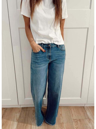 Jeans Wide Leg Bajo Desflecado KRYNE HEVE