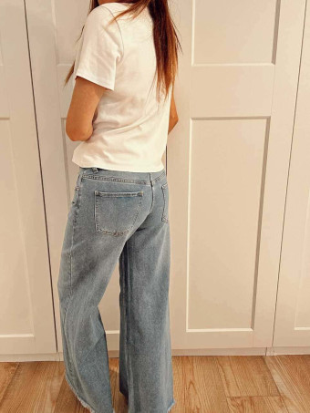 Jeans Wide Leg Bajo Desflecado KRYNE HEVE
