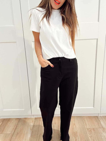 Jeans Straight Tiro Alto JUNARA Negro HEVE