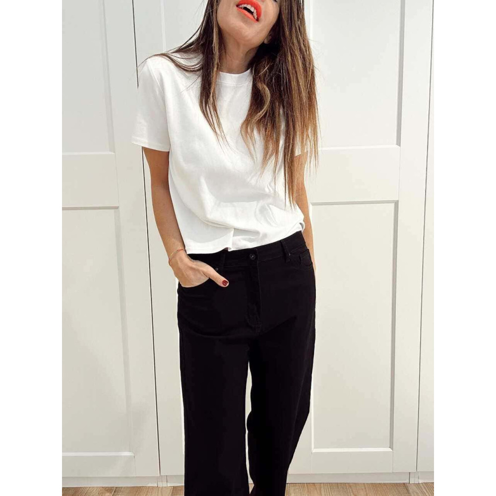 Jeans Straight Tiro Alto JUNARA Negro HEVE