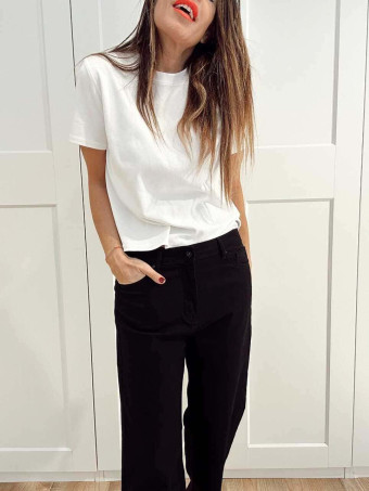 Jeans Straight Tiro Alto JUNARA Negro HEVE