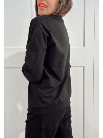 Sudadera Vinilo ROCK AND GLAM Negro HEVE