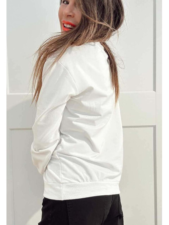 Sudadera Vinilo ROCK AND GLAM Blanco HEVE