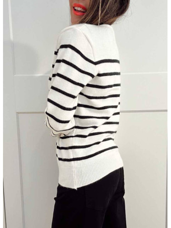 Punto Rayas Corazón LOVE STRIPES Blanco HEVE