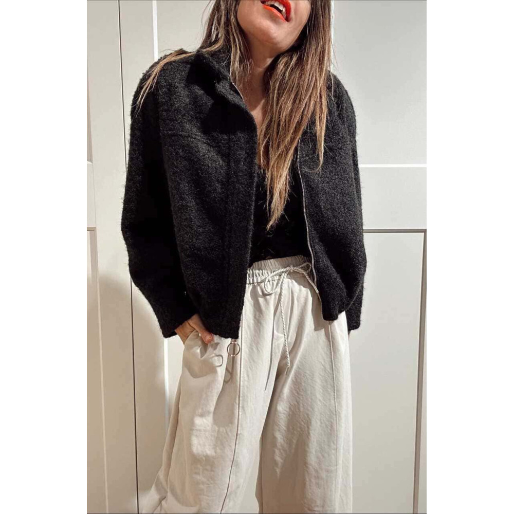 Chaqueta Rizo con Trabillas VANDREYA Negro HEVE