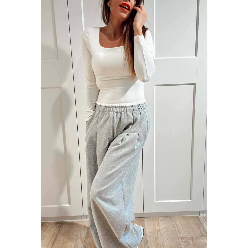 Pantalón Comfy Style Cintura Doble DUVELLE Gris Vigoré HEVE