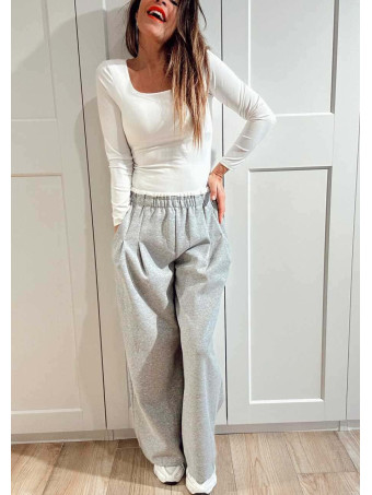 Pantalón Comfy Style Cintura Doble DUVELLE Gris Vigoré HEVE