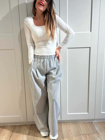 Pantalón Comfy Style Cintura Doble DUVELLE Gris Vigoré HEVE