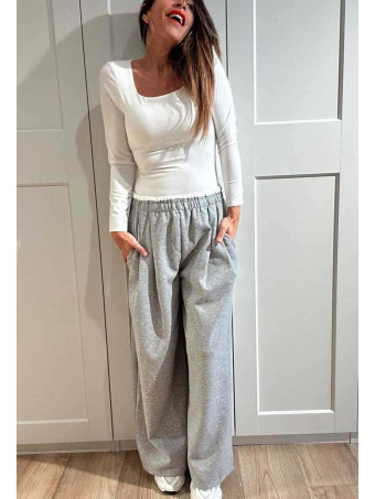 Pantalón Comfy Style Cintura Doble DUVELLE Gris Vigoré HEVE