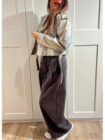 Pantalón Comfy Style Cintura Doble DUVELLE Gris Plomo HEVE