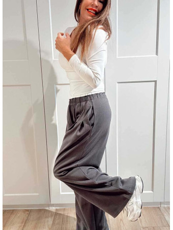 Pantalón Comfy Style Cintura Doble DUVELLE Gris Plomo HEVE